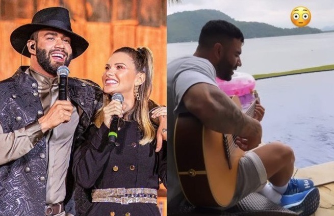 Andressa Suita exibe Gusttavo Lima em praia e entrega viagem juntos