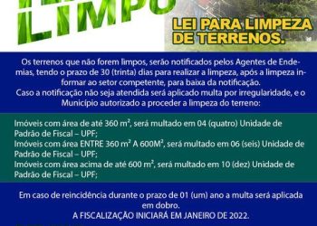 Prefeitura poderá multar donos de terrenos sujos